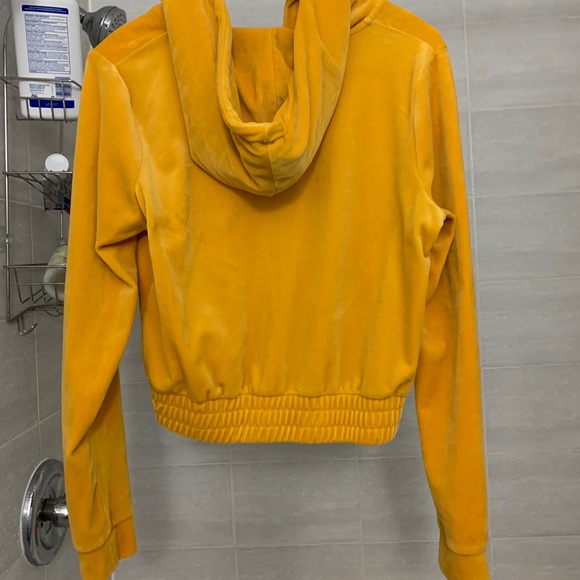 Velvet cropped hoodie - Picture 4 of 6